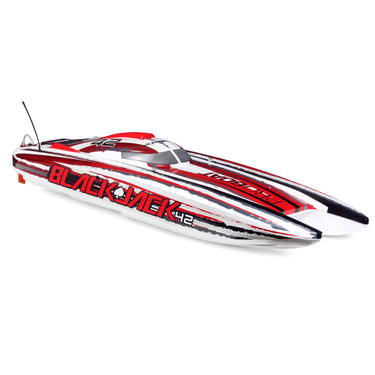 Pro Boat Blackjack 42 inch 8S Brushless RC Catamaran (White/Red) PRB08043T2